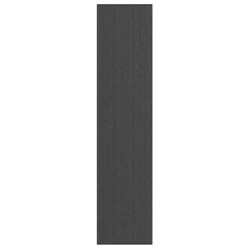 lábtörlő csíkos fekete és szürke 115x500 cm