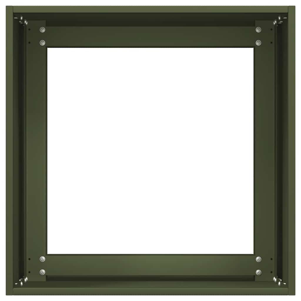 olívazöld hidegen hengerelt acél növénytartó 40x40x40 cm