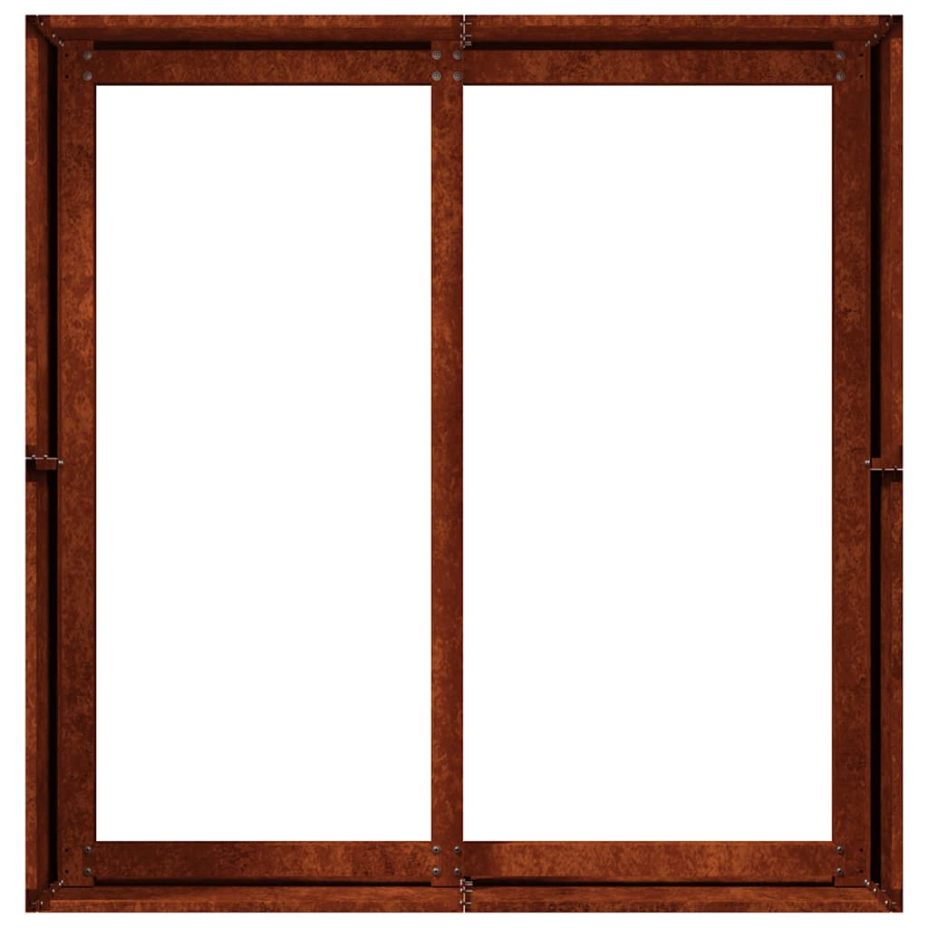 ültető rozsdás 80x80x40 cm időjárásálló acélból