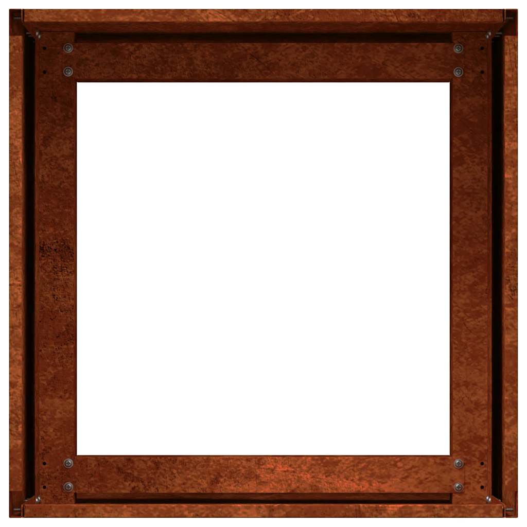 ültető rozsdás 40x40x30 cm időjárásálló acélból