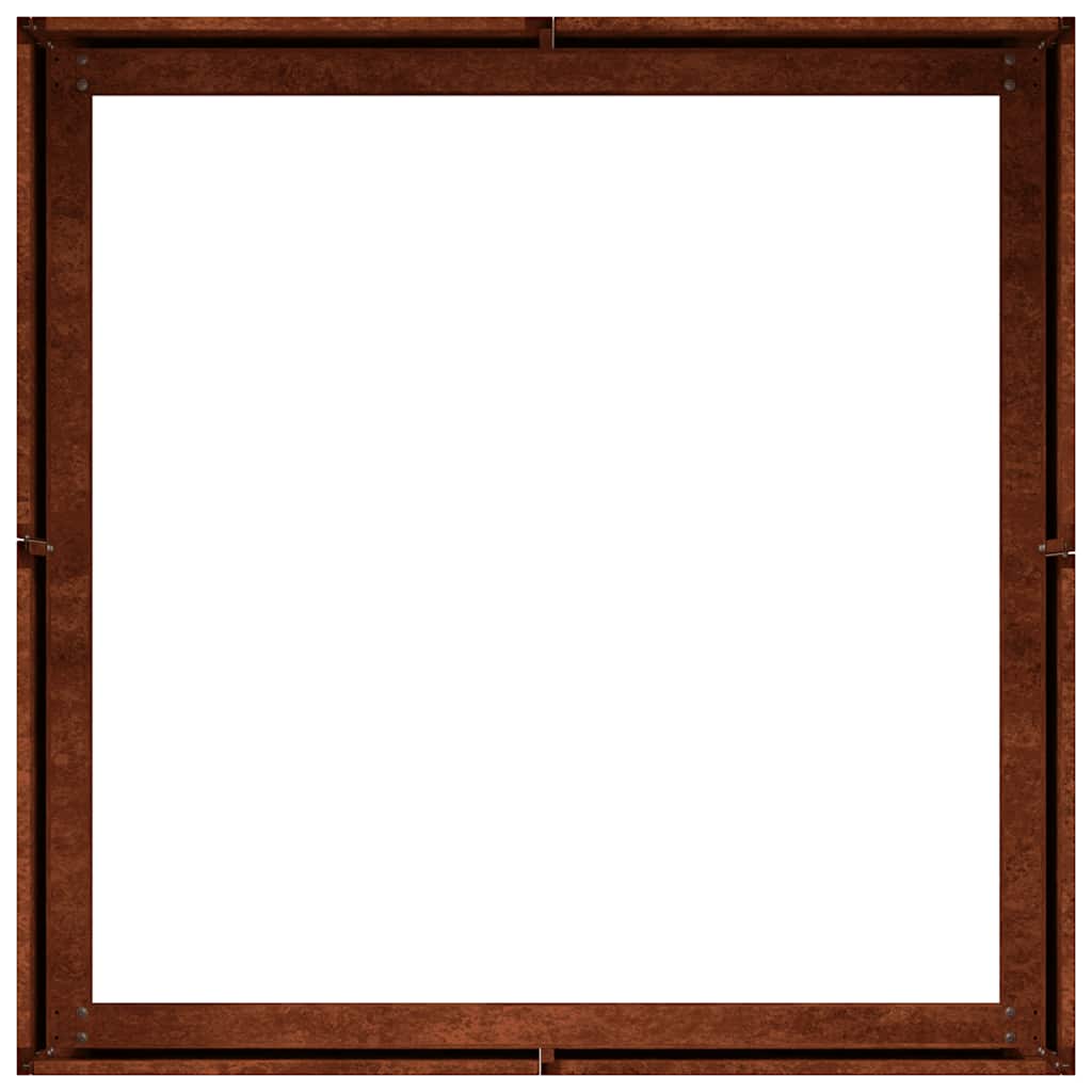 ültető rozsdás 80x80x30 cm időjárásálló acélból