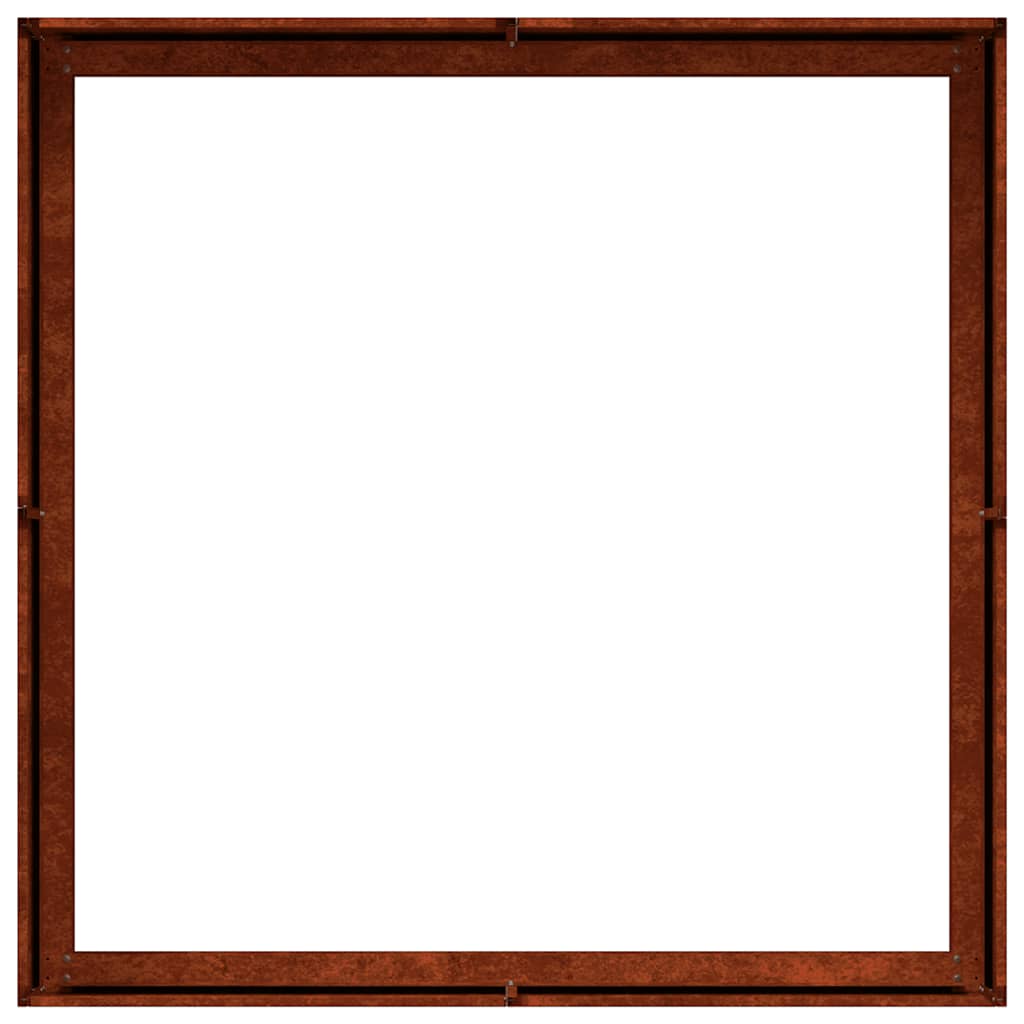 ültető rozsdás 100x100x30 cm időjárásálló acélból