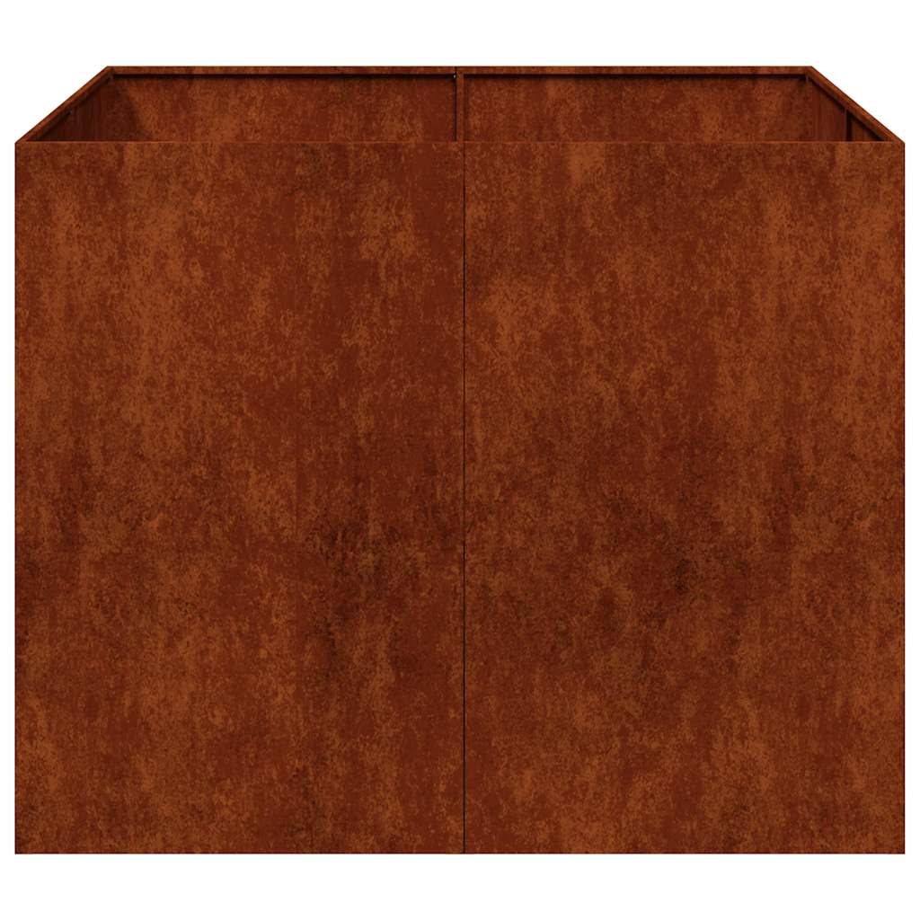 ültető rozsdás 100x100x80 cm időjárásálló acélból