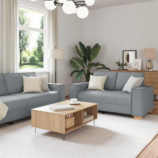 Kanapé 3 pcs Világosszürke 220 x 80 x 84 cm Lábbal kevert anyag