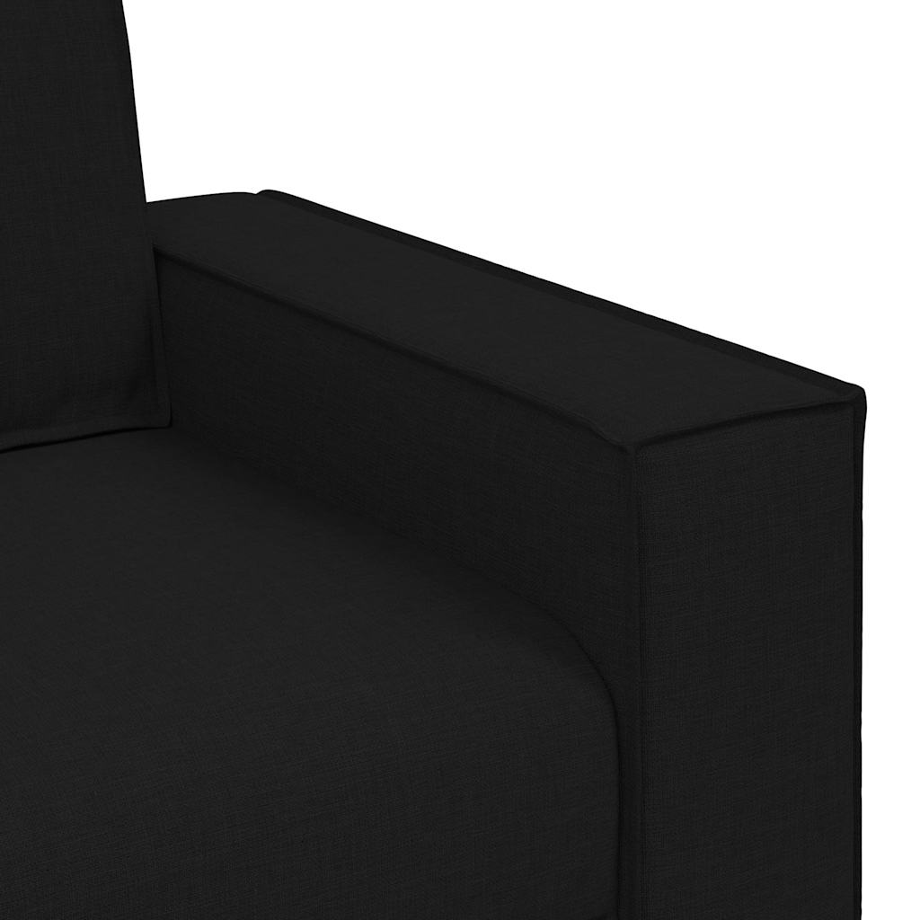 Kanapé 3 pcs Fekete 220 x 80 x 84 cm Lábbal kevert anyag