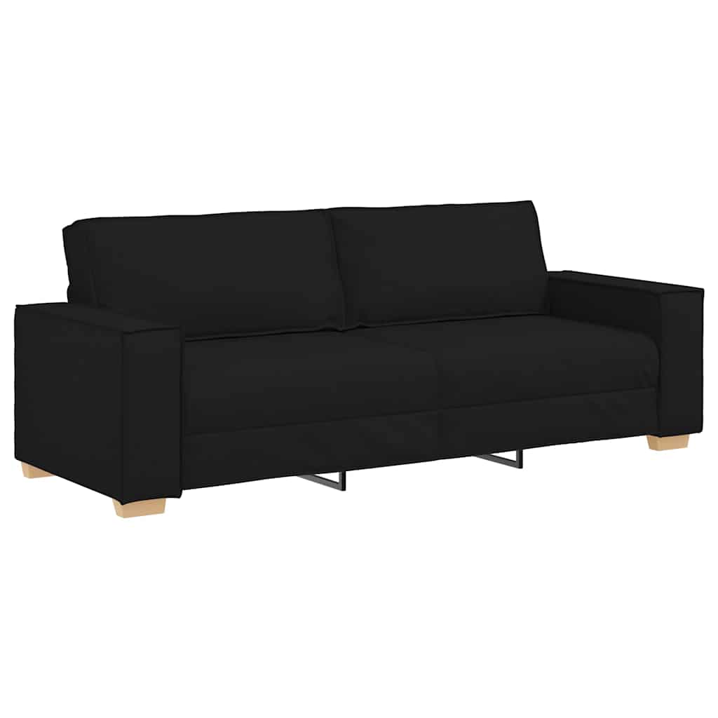 Kanapé 3 pcs Fekete 220 x 80 x 84 cm Lábbal kevert anyag
