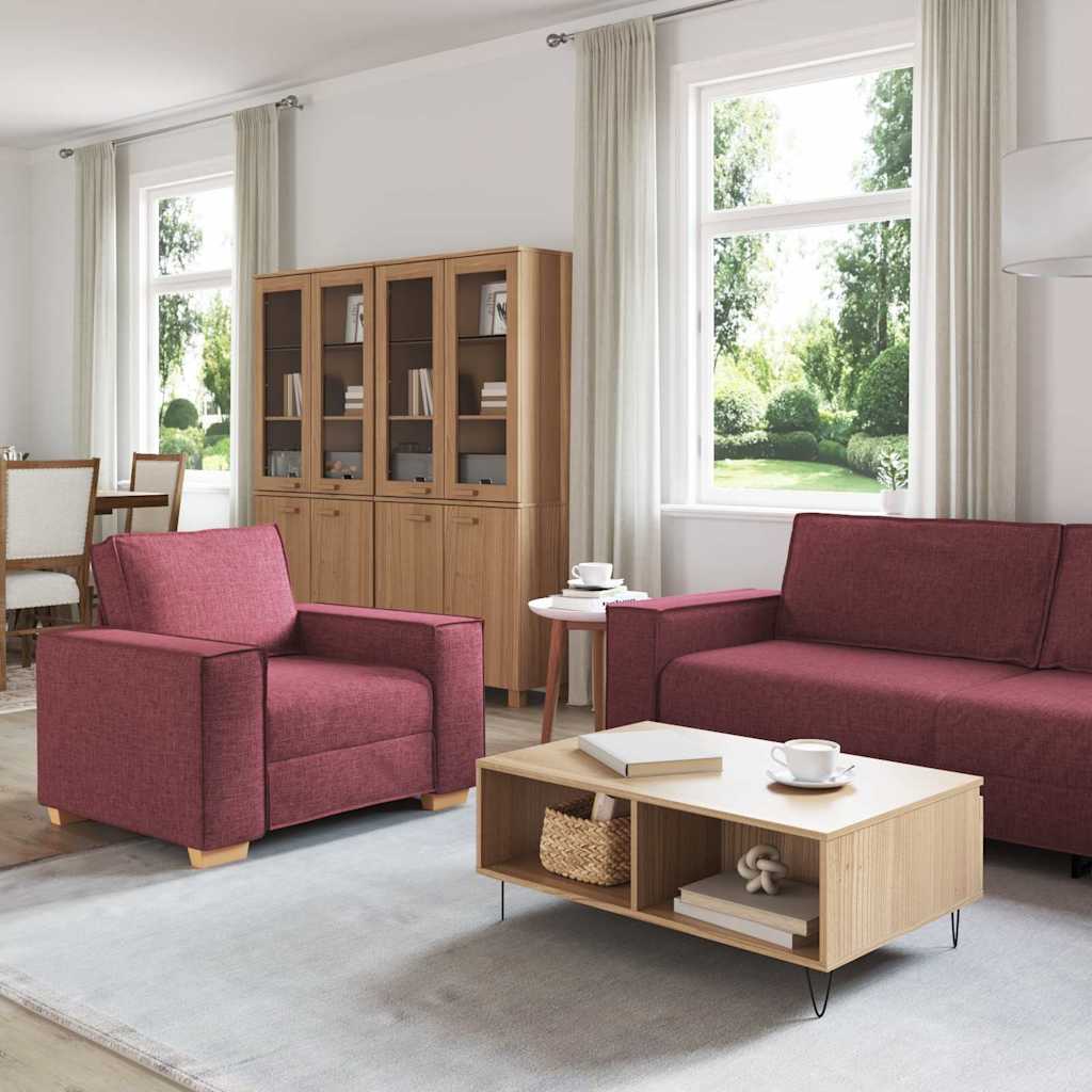 Kanapé 3 pcs Bordó 220 x 80 x 84 cm Lábbal kevert anyag