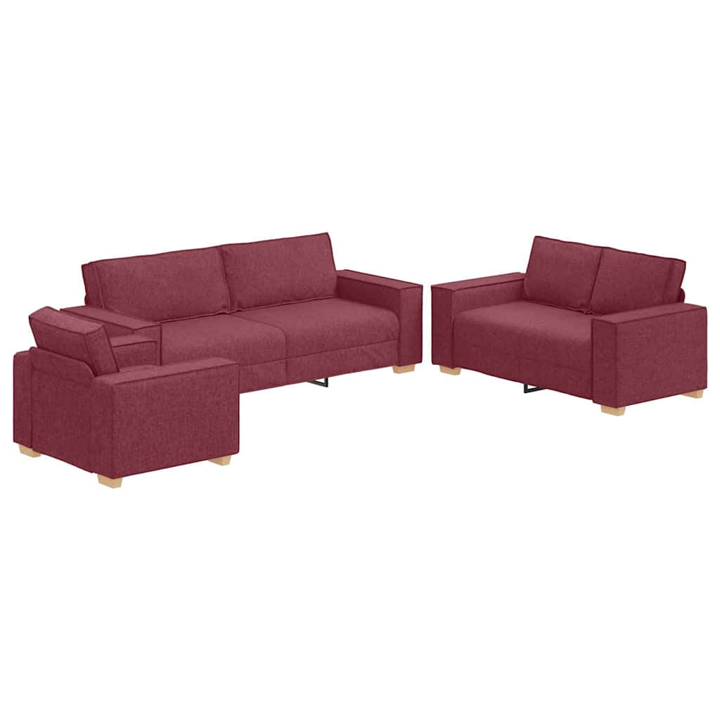 Kanapé 3 pcs Bordó 220 x 80 x 84 cm Lábbal kevert anyag