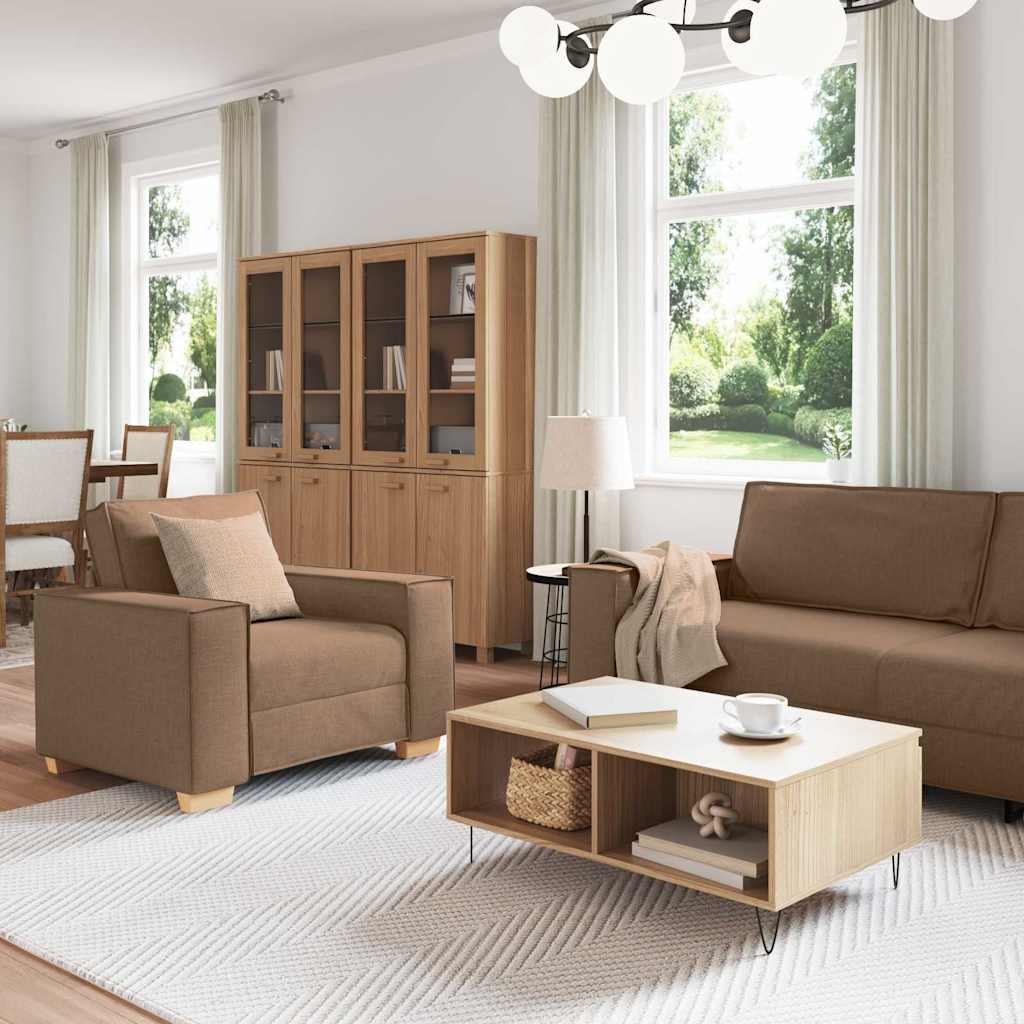 Kanapé 3 pcs Barna 220 x 80 x 84 cm Lábbal kevert anyag