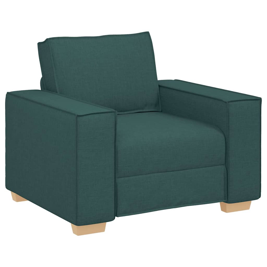 Kanapé 3 pcs Sötétzöld 220 x 80 x 84 cm Lábbal kevert anyag