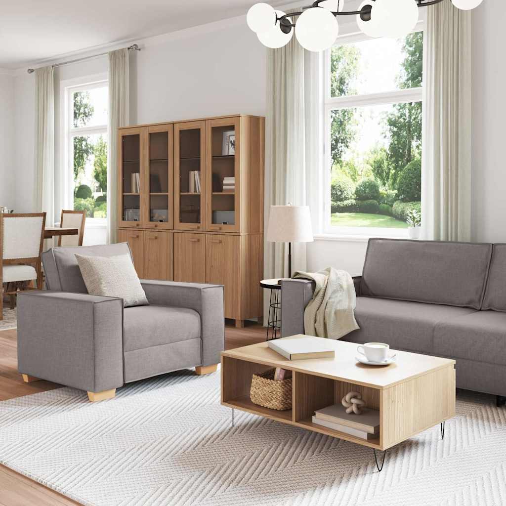Kanapé 3 pcs Tópszínű 220 x 80 x 84 cm Lábbal kevert anyag