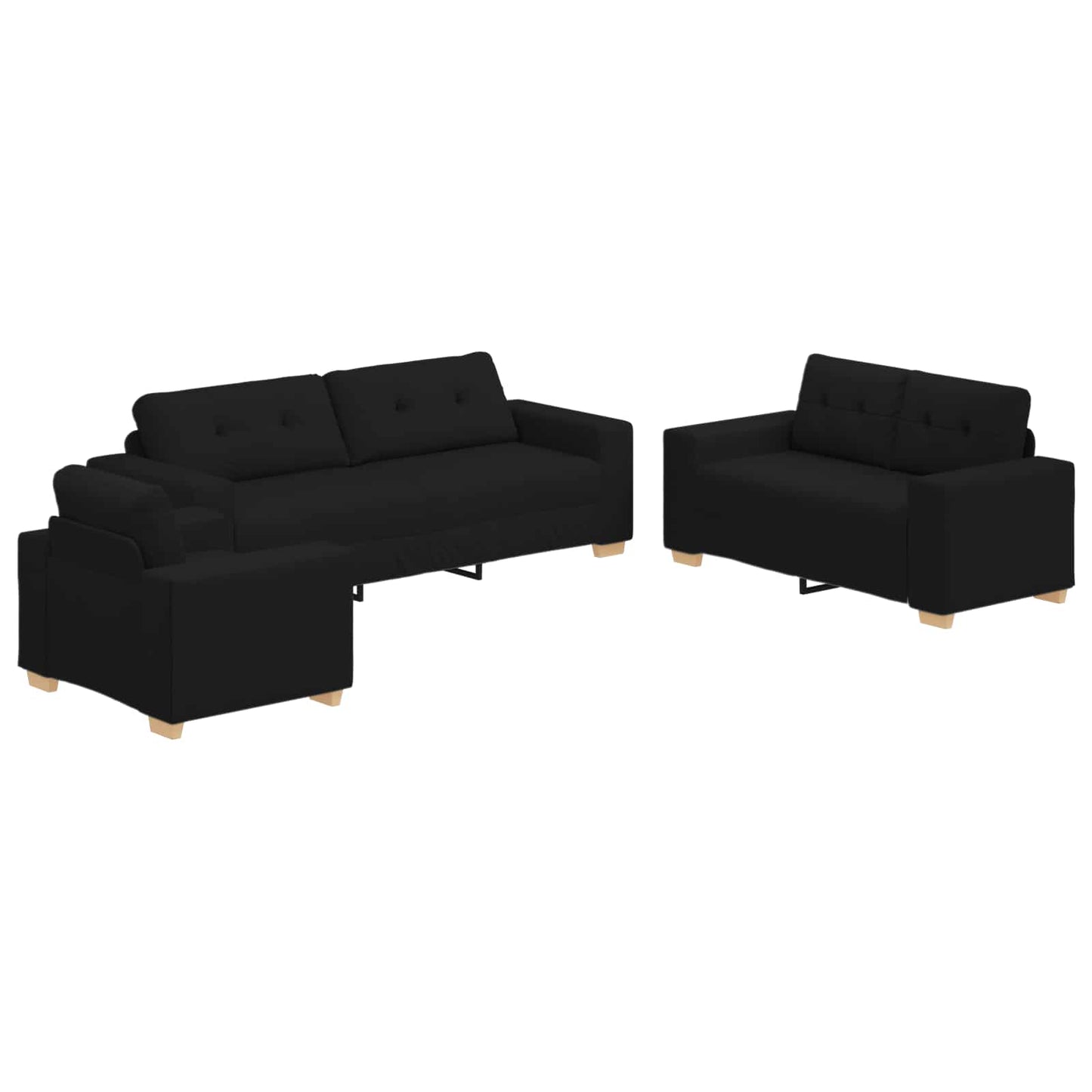 Kanapé 3 pcs Fekete 221 x 80 x 80 cm Lábbal kevert anyag