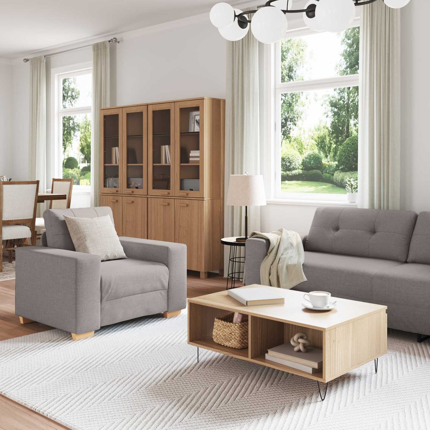 Kanapé 3 pcs Tópszínű 221 x 80 x 80 cm Lábbal kevert anyag