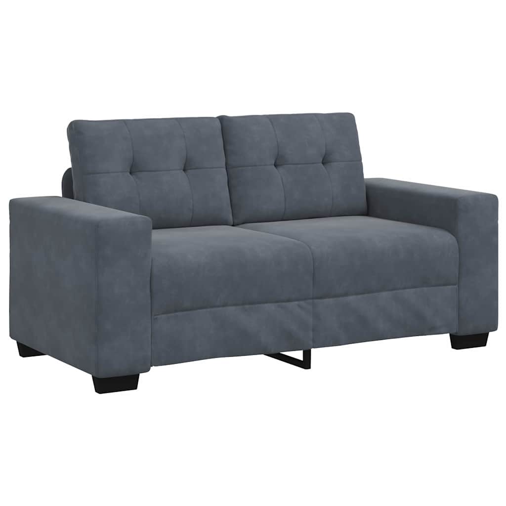 Kanapé Szett 3 pcs Sötétszürke 221 x 80 x 80 cm Bársony