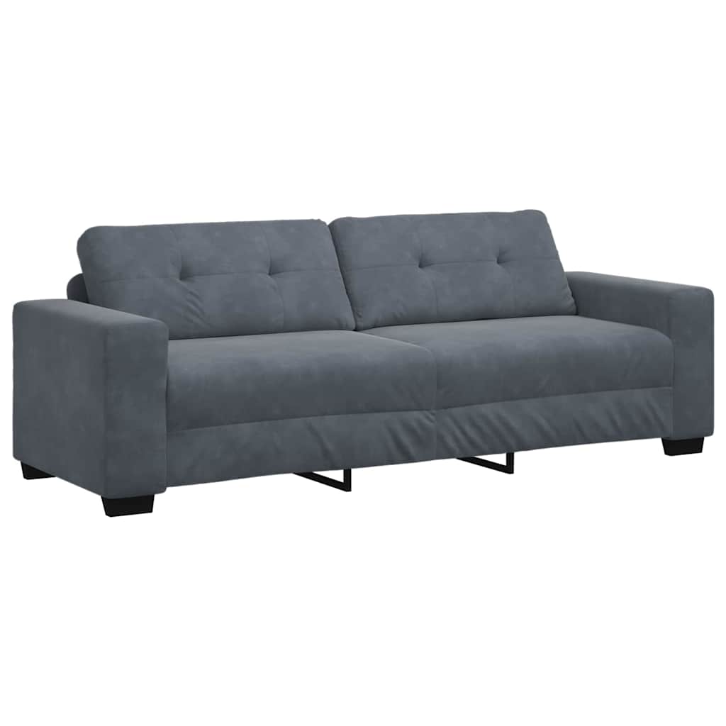 Kanapé Szett 3 pcs Sötétszürke 221 x 80 x 80 cm Bársony