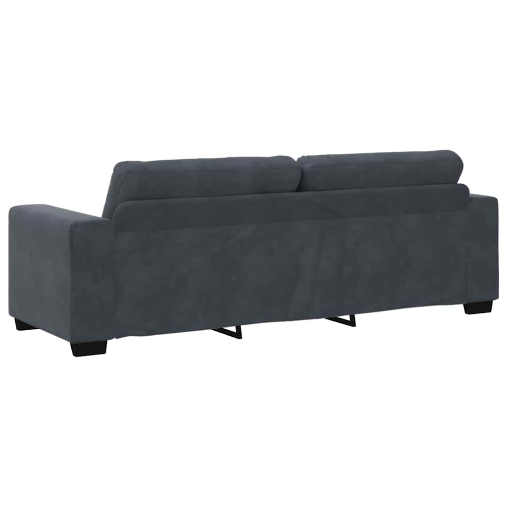 Kanapé Szett 3 pcs Sötétszürke 221 x 80 x 80 cm Bársony