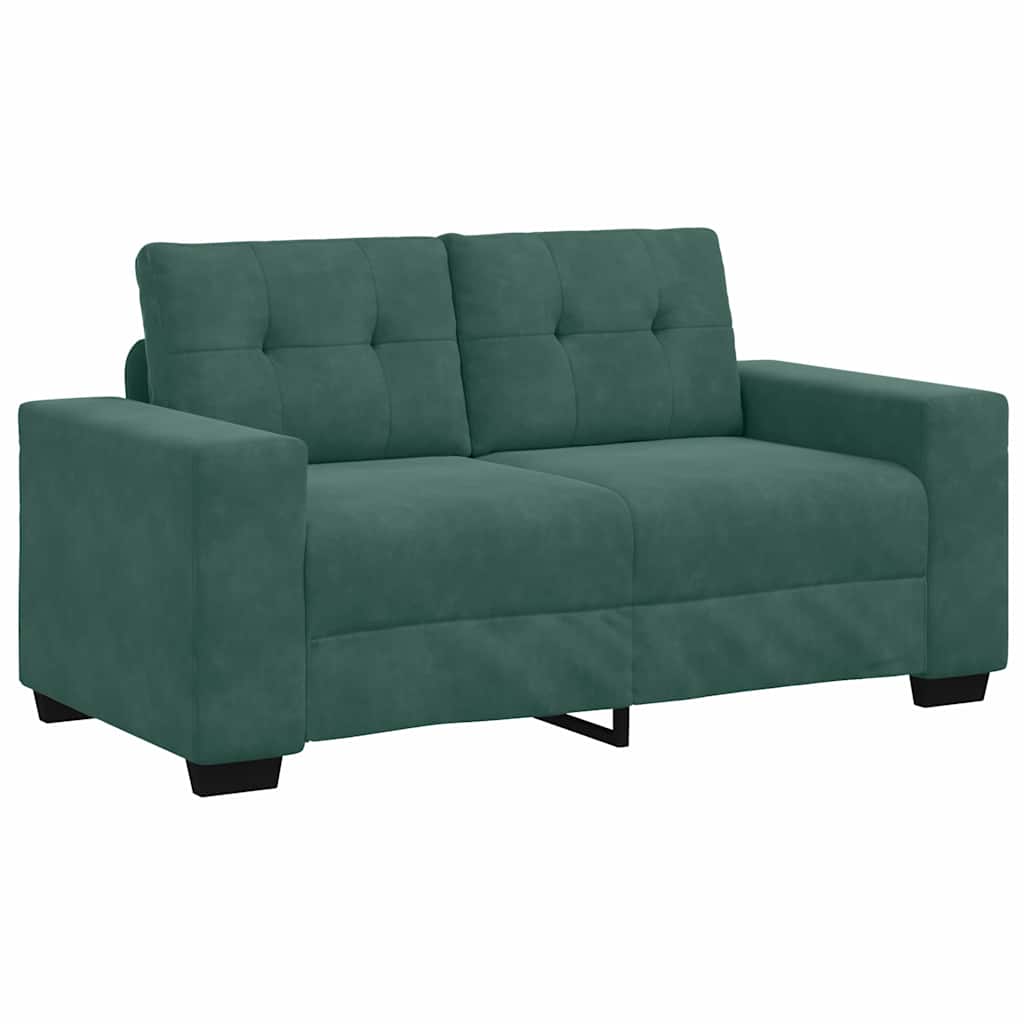 Kanapé Szett 3 pcs Sötétzöld 221 x 80 x 80 cm Bársony