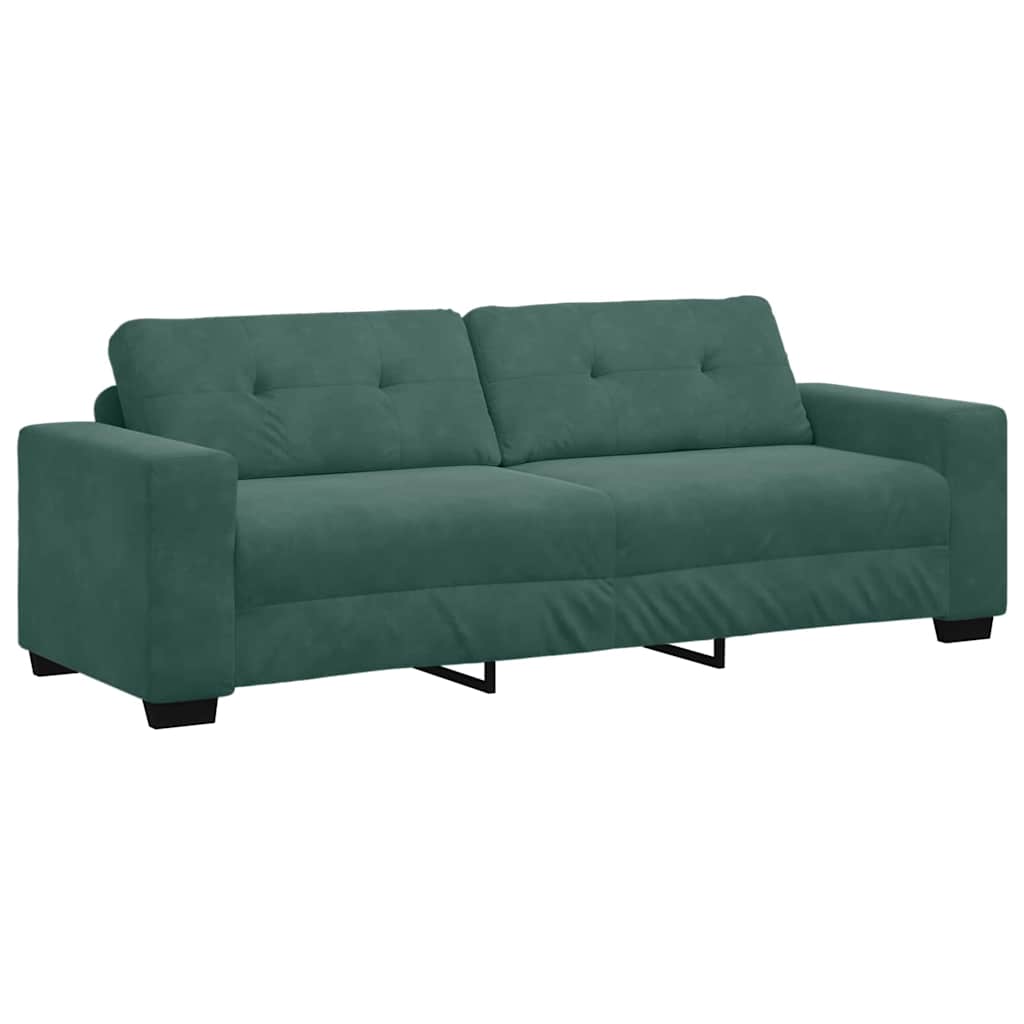 Kanapé Szett 3 pcs Sötétzöld 221 x 80 x 80 cm Bársony