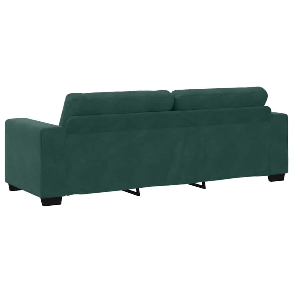 Kanapé Szett 3 pcs Sötétzöld 221 x 80 x 80 cm Bársony