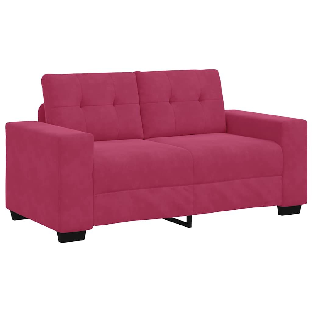 Kanapé Szett 3 pcs Szélvörös 221 x 80 x 80 cm Bársony