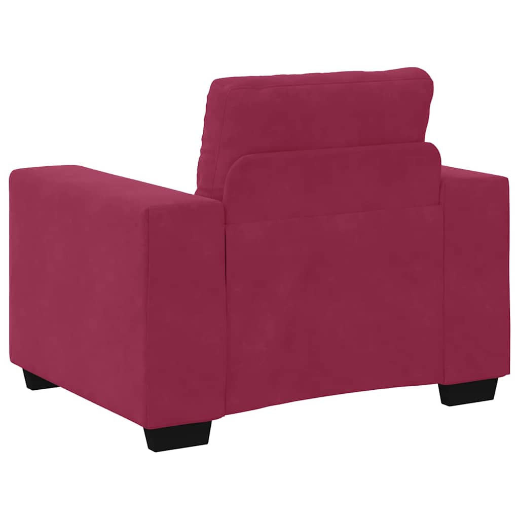 Kanapé Szett 3 pcs Szélvörös 221 x 80 x 80 cm Bársony
