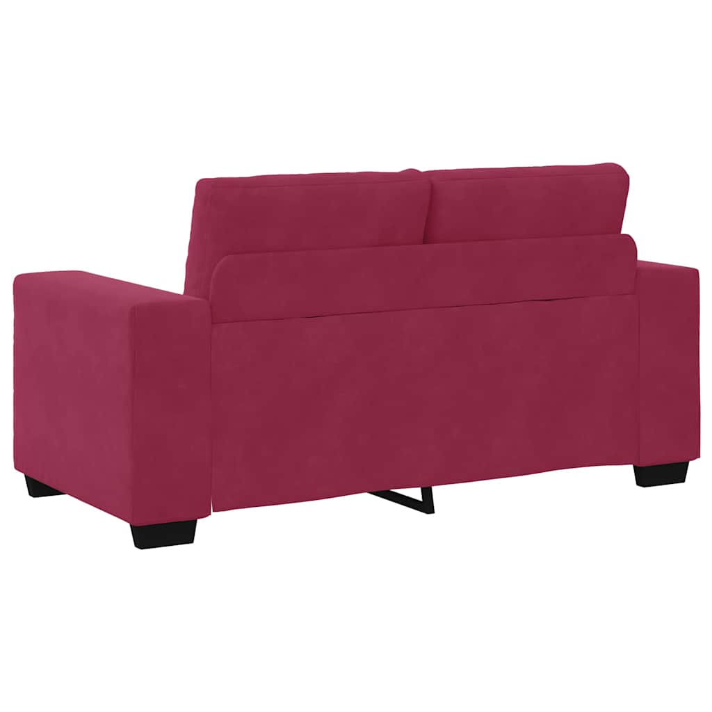 Kanapé Szett 3 pcs Szélvörös 221 x 80 x 80 cm Bársony