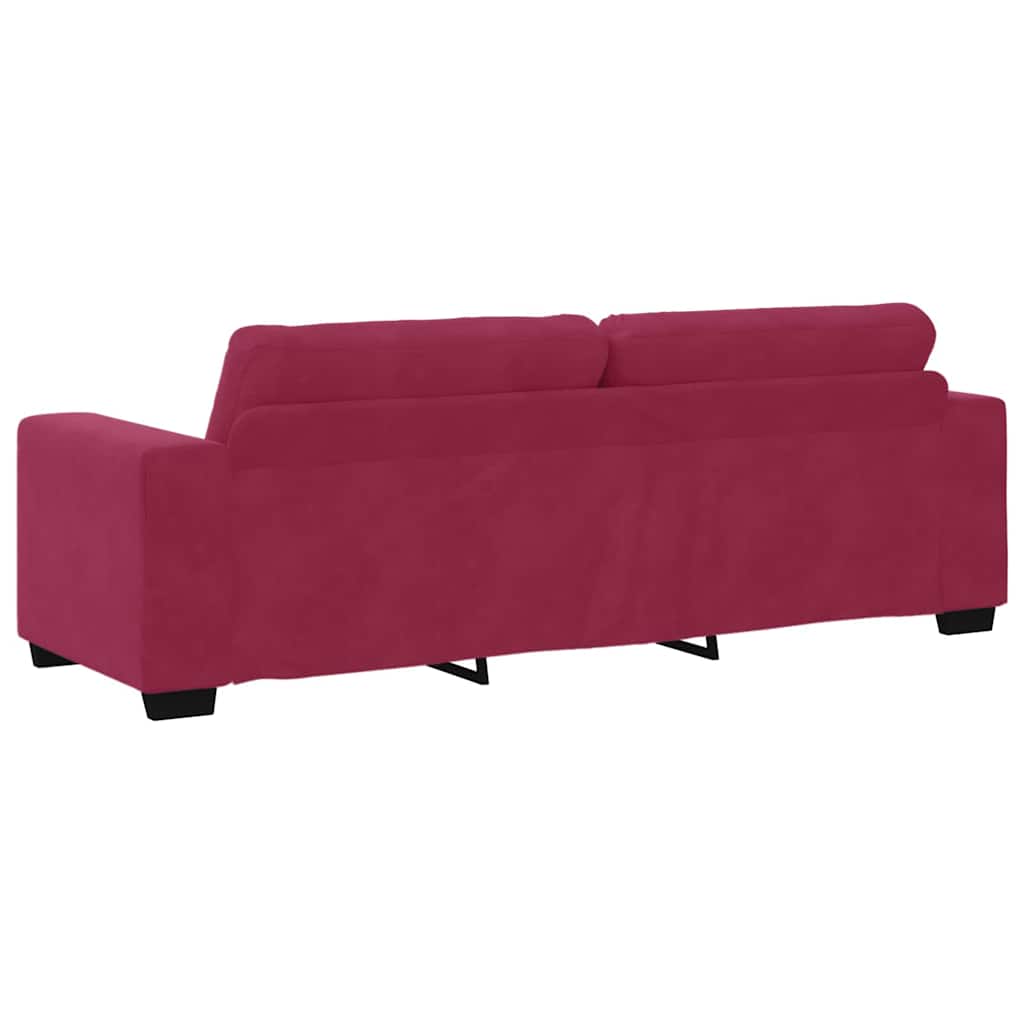 Kanapé Szett 3 pcs Szélvörös 221 x 80 x 80 cm Bársony