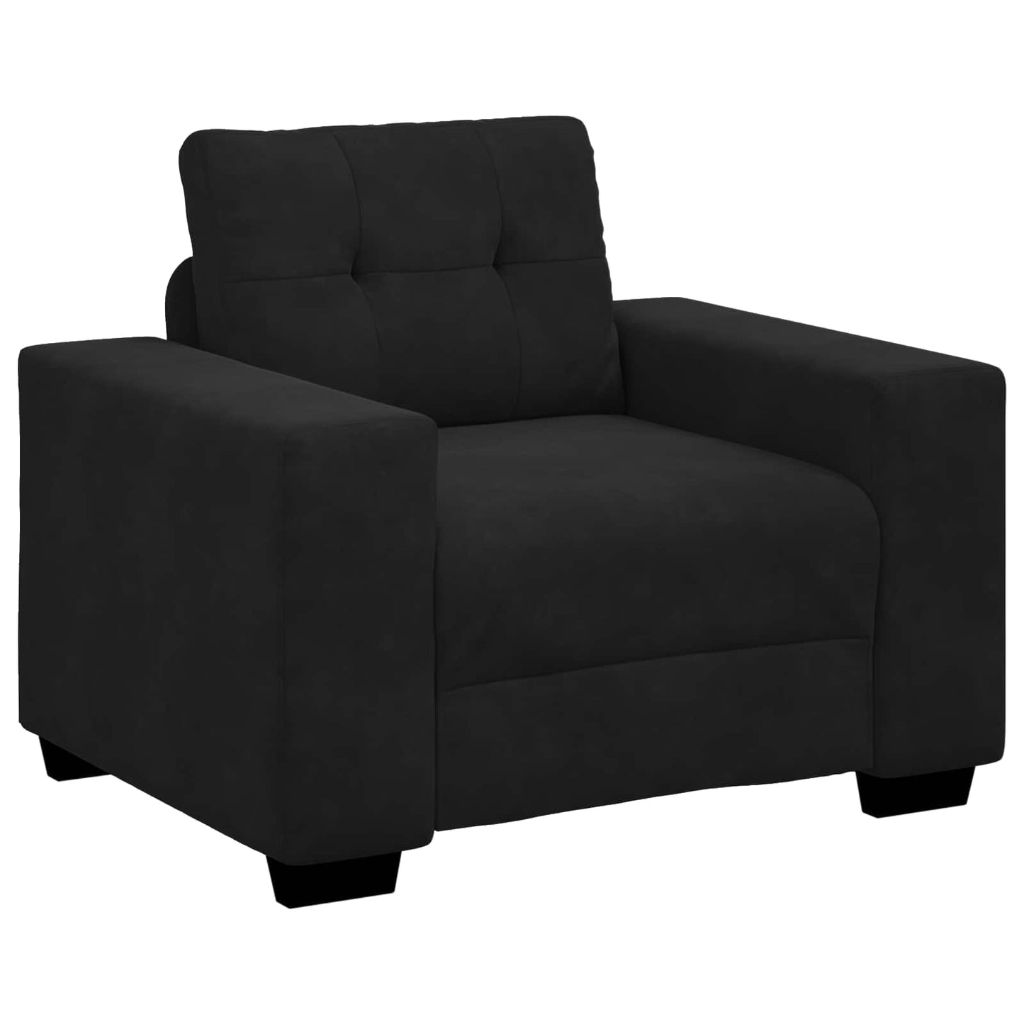 Kanapé Szett 3 pcs Fekete 221 x 80 x 80 cm Bársony