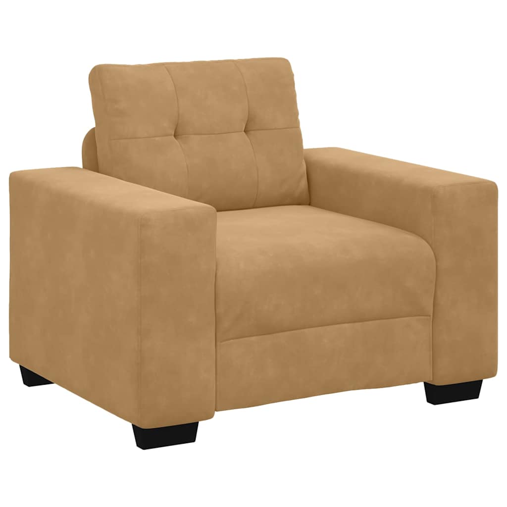 Kanapé Szett 3 pcs Barna 221 x 80 x 80 cm Bársony