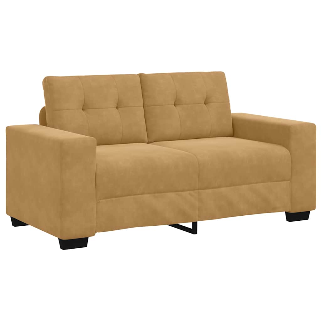 Kanapé Szett 3 pcs Barna 221 x 80 x 80 cm Bársony