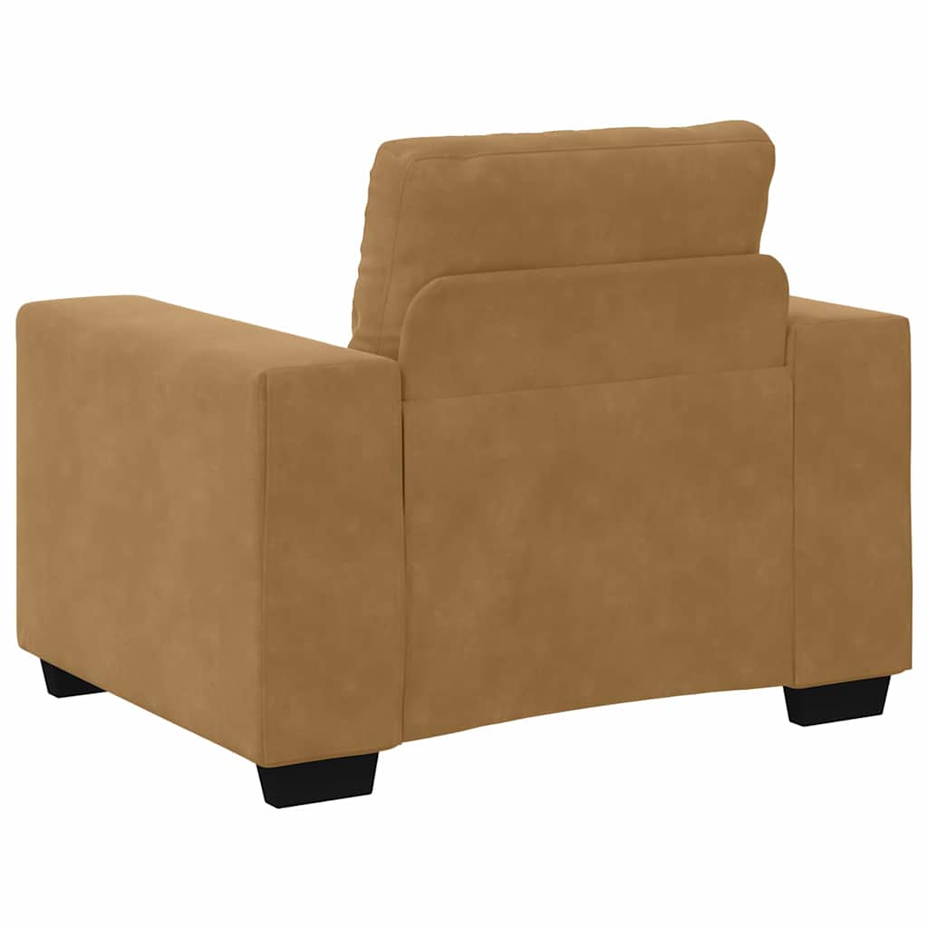 Kanapé Szett 3 pcs Barna 221 x 80 x 80 cm Bársony