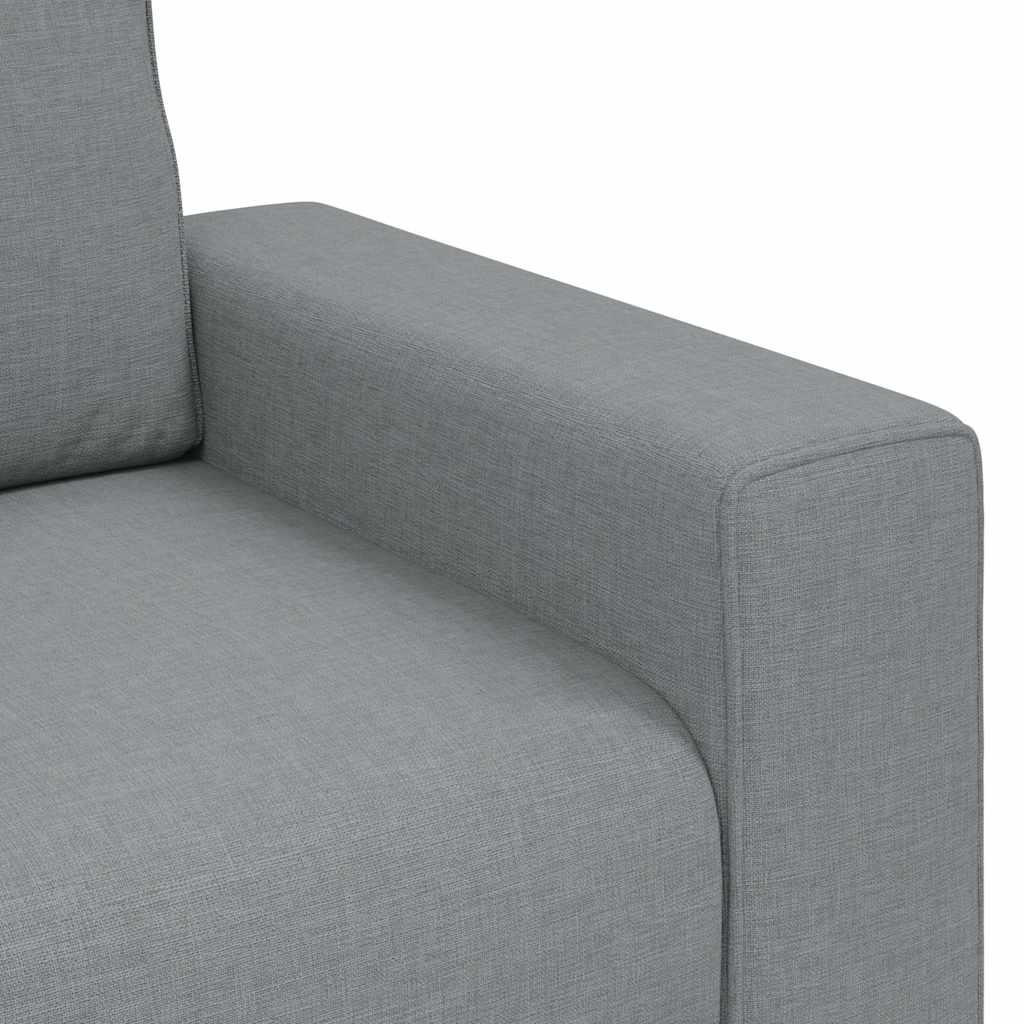 3 részes világosszürke szövet ülőgarnitúra párnákkal
