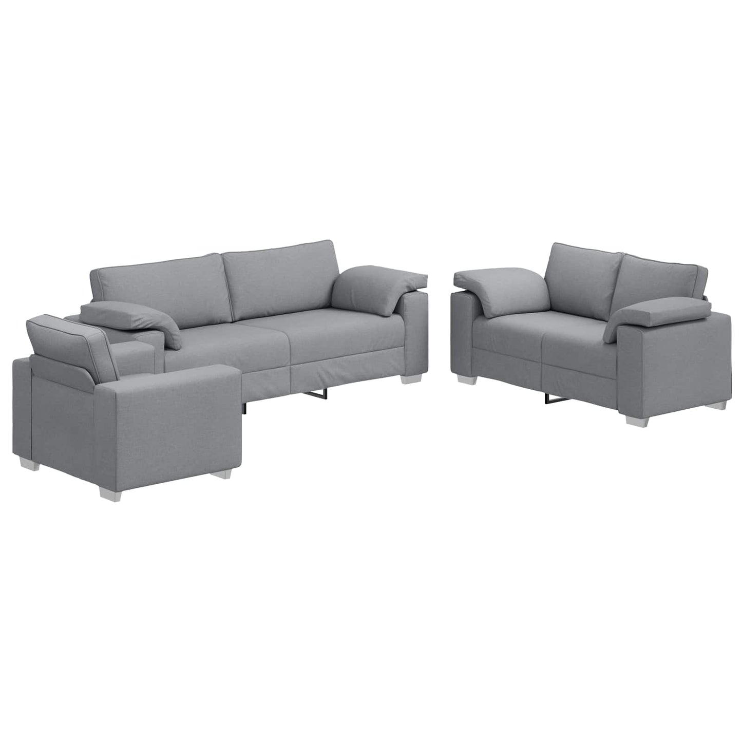 Kanapé 3 pcs Világosszürke 219 x 80 x 82 cm Lábbal kevert anyag