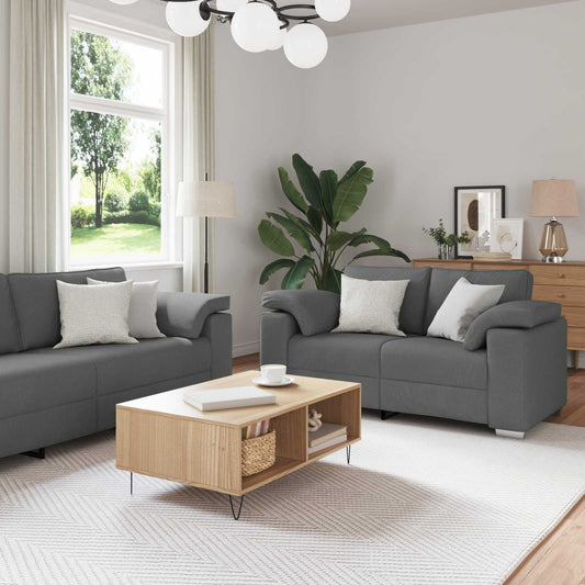 Kanapé 3 pcs Sötétszürke 219 x 80 x 82 cm Lábbal kevert anyag
