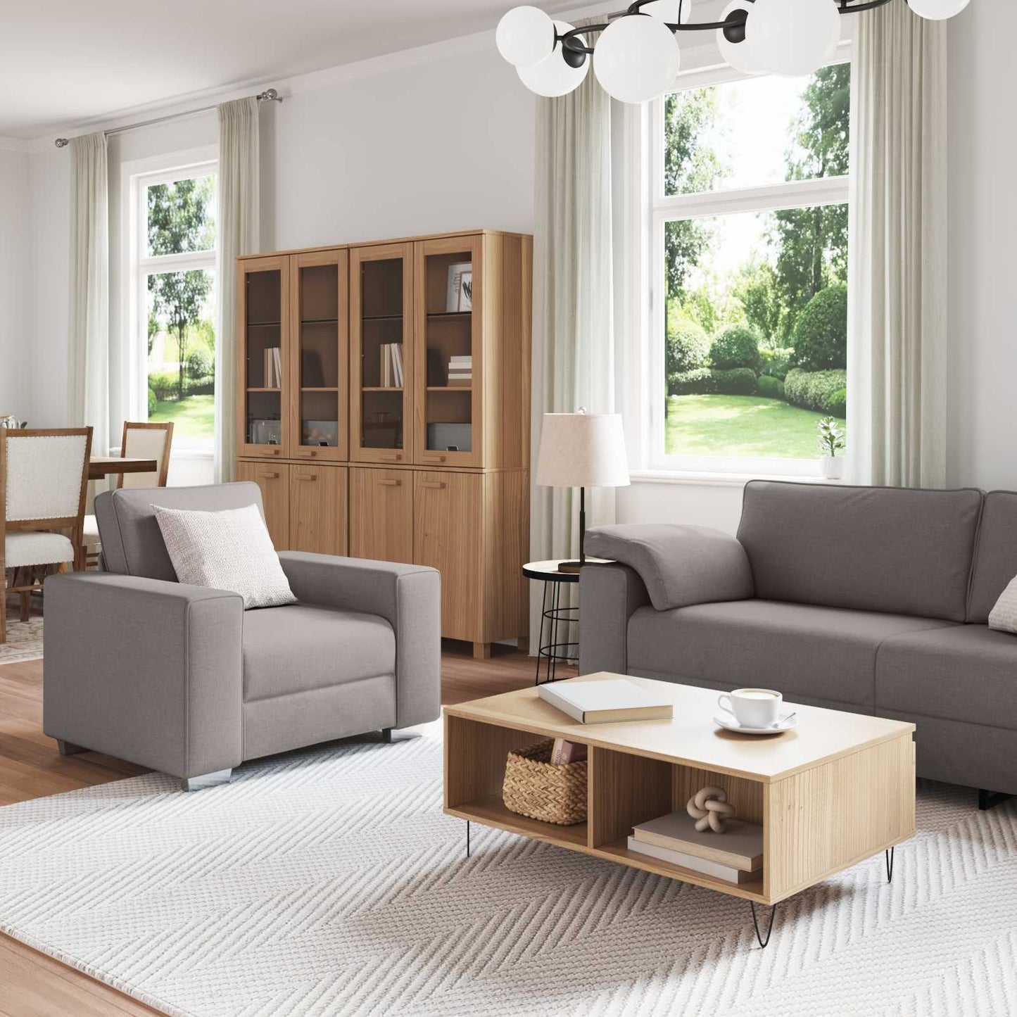 Kanapé 3 pcs Tópszínű 219 x 80 x 82 cm Lábbal kevert anyag