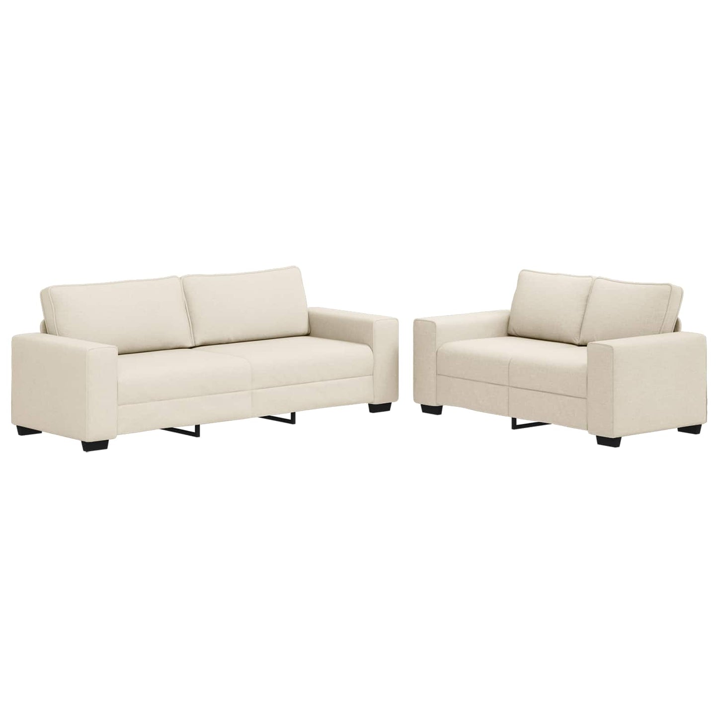 Kanapé 2 pcs Bézs 221 x 80 x 82 cm Lábbal kevert anyag