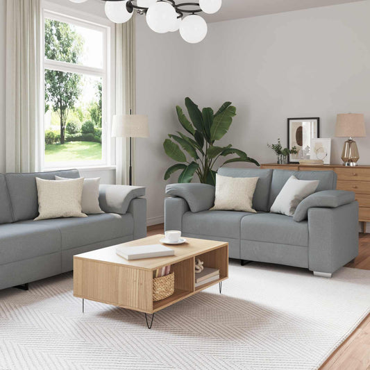 Kanapé 2 pcs Világosszürke 219 x 80 x 82 cm szövet