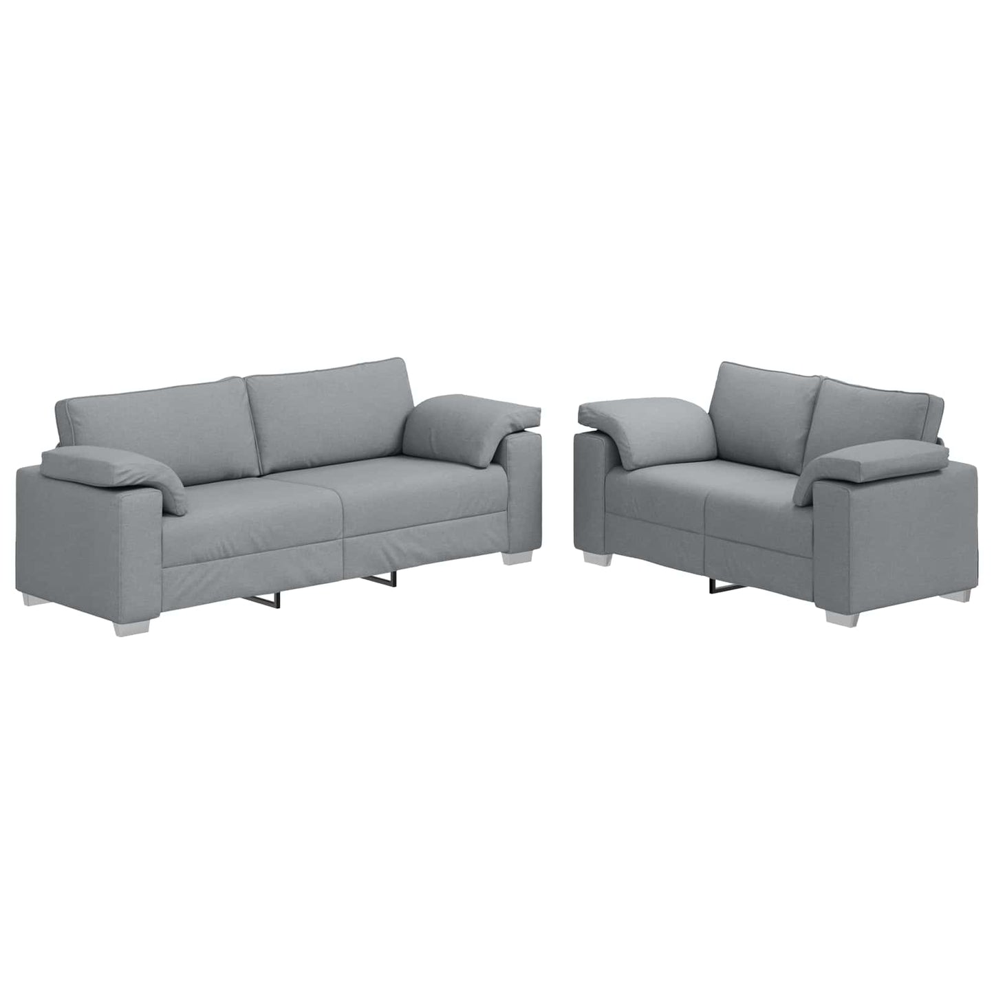 Kanapé 2 pcs Világosszürke 219 x 80 x 82 cm szövet