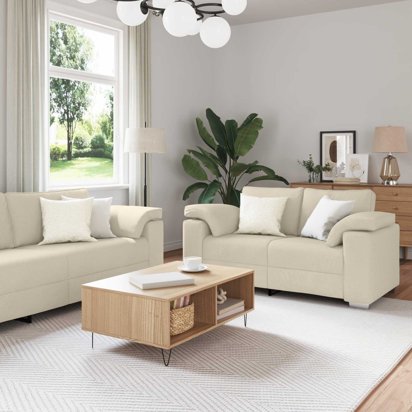 Kanapé 2 pcs Sötétszürke 219 x 80 x 82 cm szövet