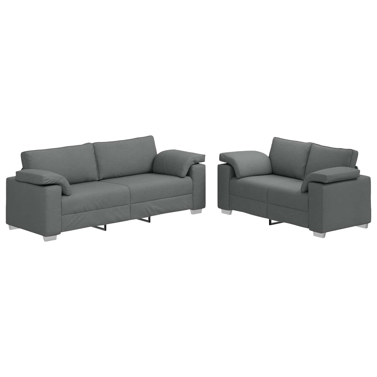 Kanapé 2 pcs Sötétszürke 219 x 80 x 82 cm szövet
