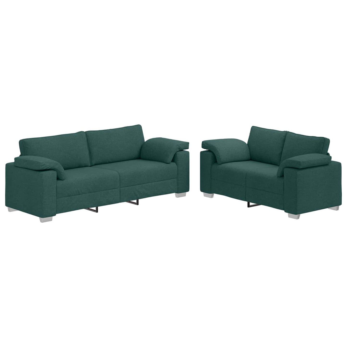 Kanapé 2 pcs Sötétzöld 219 x 80 x 82 cm szövet