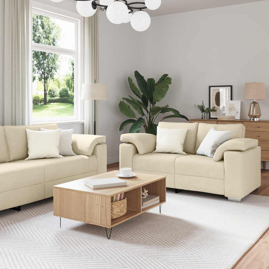 Kanapé 2 pcs Krém 219 x 80 x 82 cm szövet