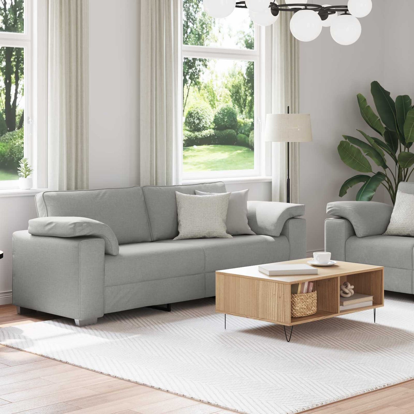 Kanapé 2 pcs Felhőszürke 219 x 80 x 82 cm szövet