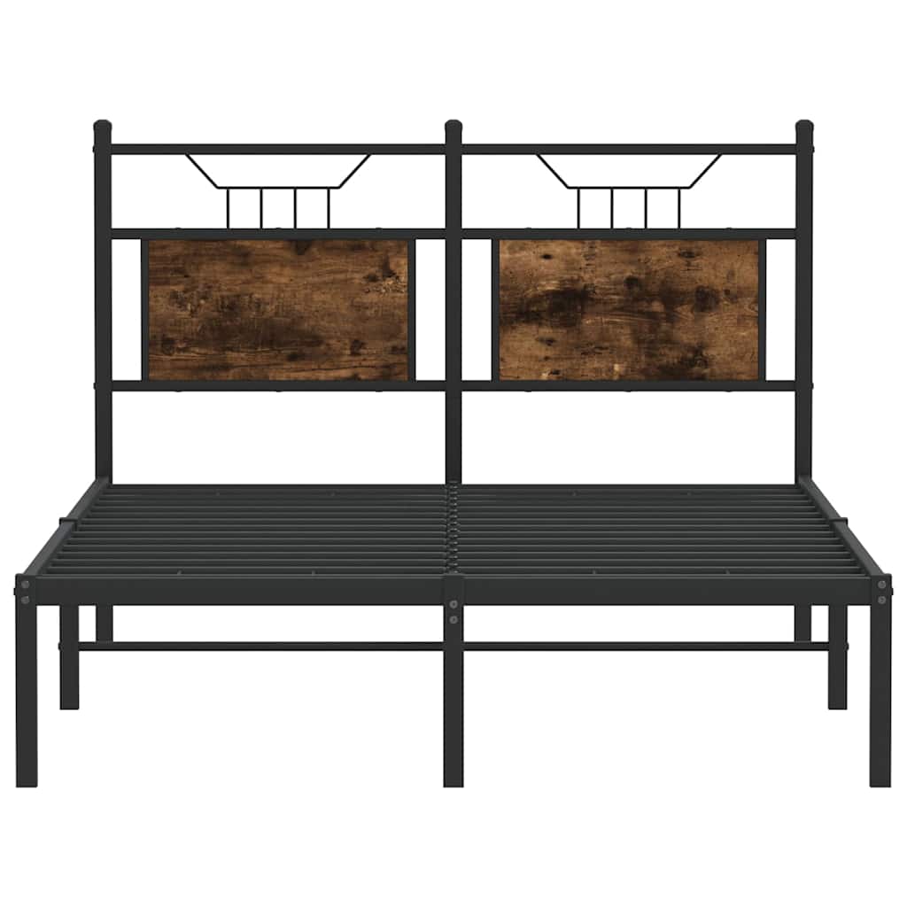 füstös tölgy színű szerelt fa ágykeret matrac nélkül 120x200 cm