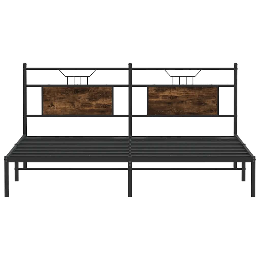 füstös tölgy színű szerelt fa ágykeret matrac nélkül 160x200 cm