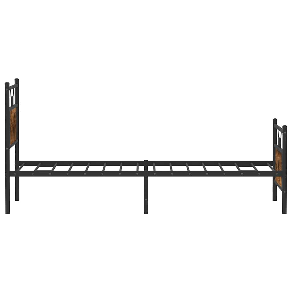 füstös tölgy színű szerelt fa ágykeret matrac nélkül 80x200 cm