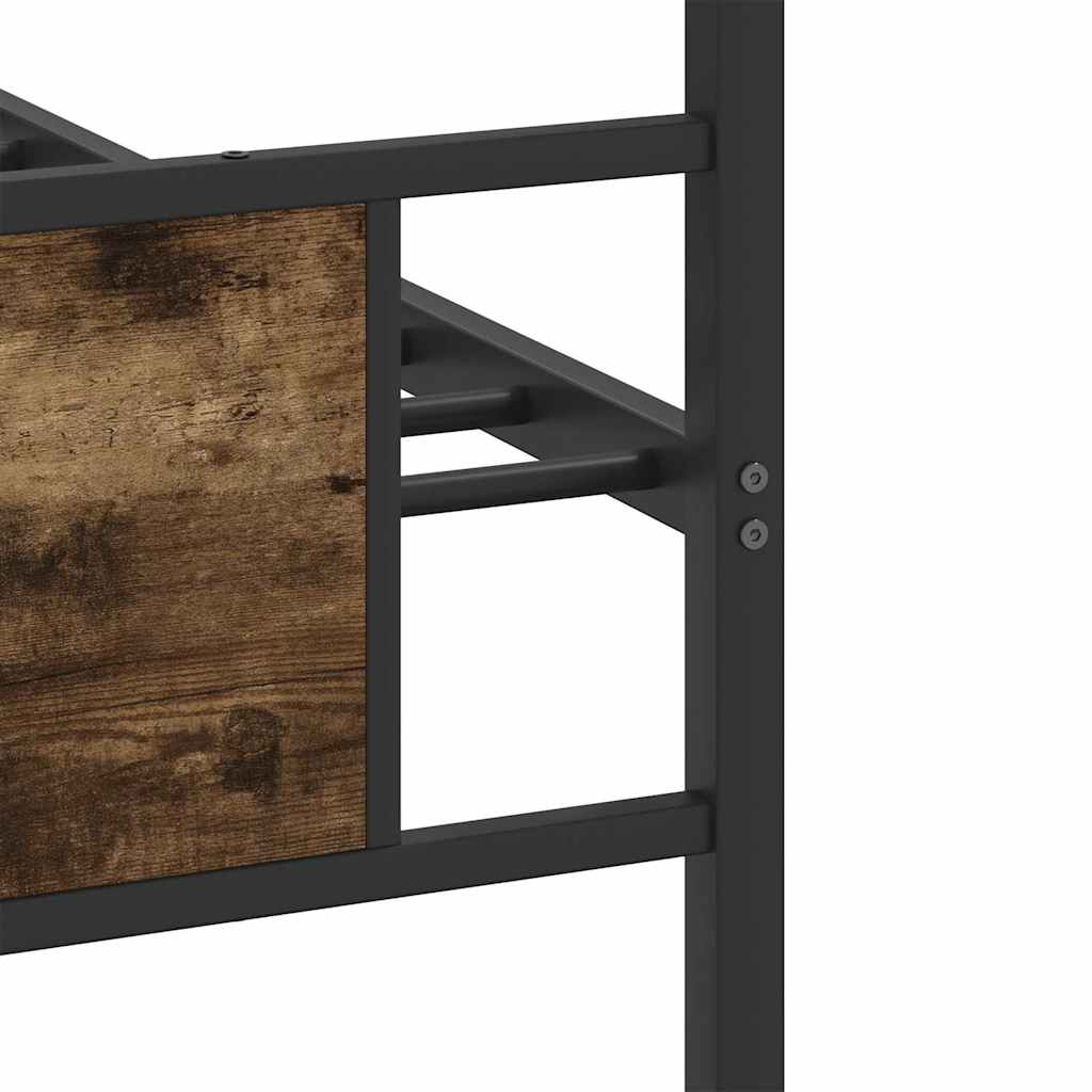 füstös tölgy színű szerelt fa ágykeret matrac nélkül 80x200 cm