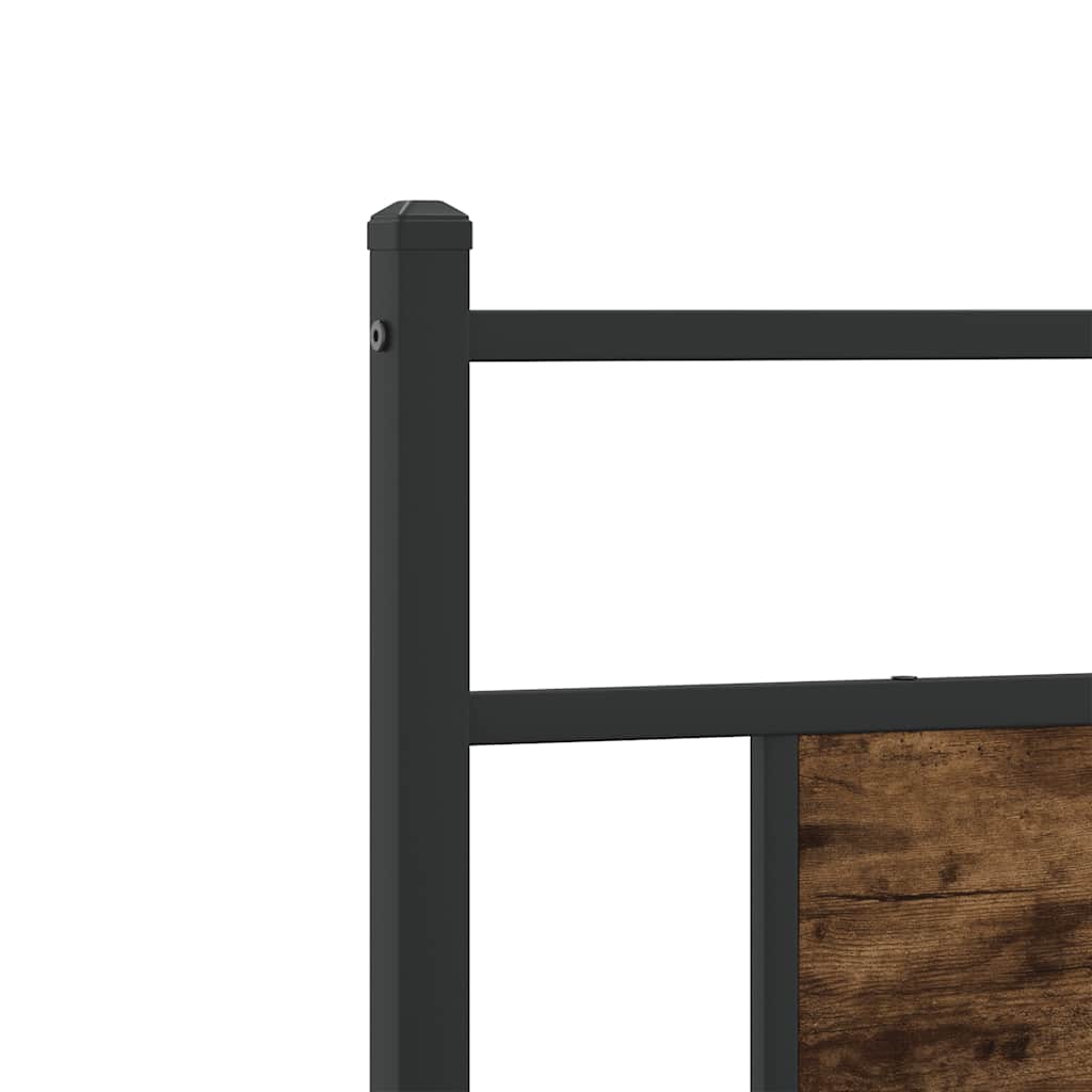 füstös tölgy színű szerelt fa ágykeret matrac nélkül 90x200 cm