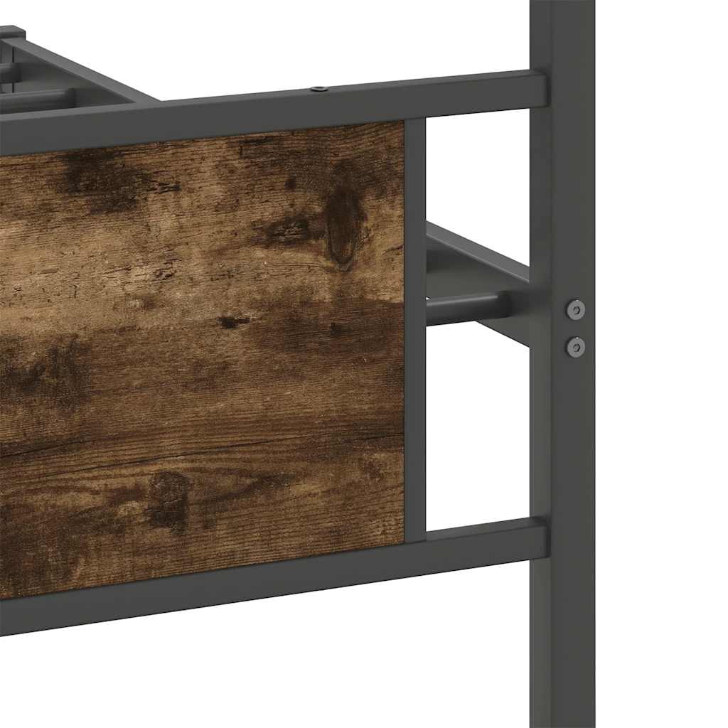 füstös tölgy színű szerelt fa ágykeret matrac nélkül 90x190 cm