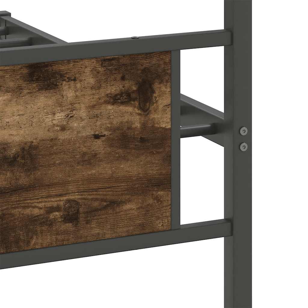 füstös tölgy színű szerelt fa ágykeret matrac nélkül 100x200 cm